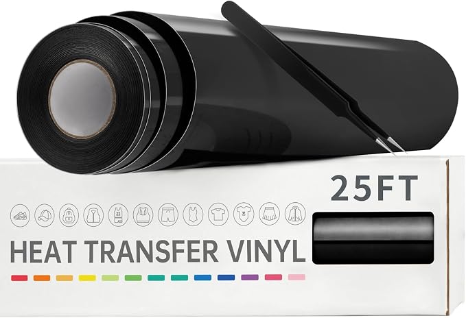 VinylRus Heat Transfer Vinyl-12” x 25FT Iron on Vinyl Roll by VinylRus