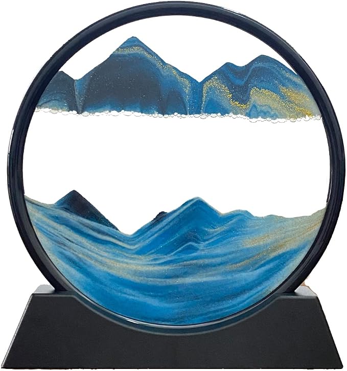 SOFLIY 3D Dynamic Sand Art Liquid Motion, Moving Sand Art Picture Round Glass by Unknown