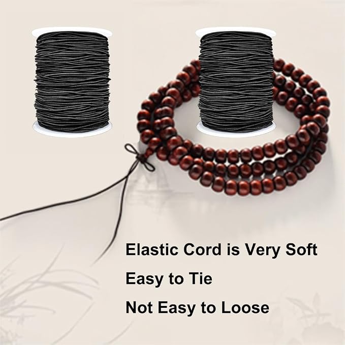 LUSTEMBER Stretchy String for Bracelets, 2 Rolls 1 mm Sturdy Elastic String - Image 6