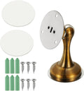 uxcell Magnetic Door Stopper, Stainless Steel Heavy Duty Door Holder, No Drilling Doors Knob Wall Protector with Self-AdhesiveTapes and Screws for Home Wall Floor Mounting, Yellow Bronze