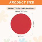 MECCANIXITY 24 Pcs Circle Card Stock, 8.3 Inch Round Cutouts Paper Thick - Image 2