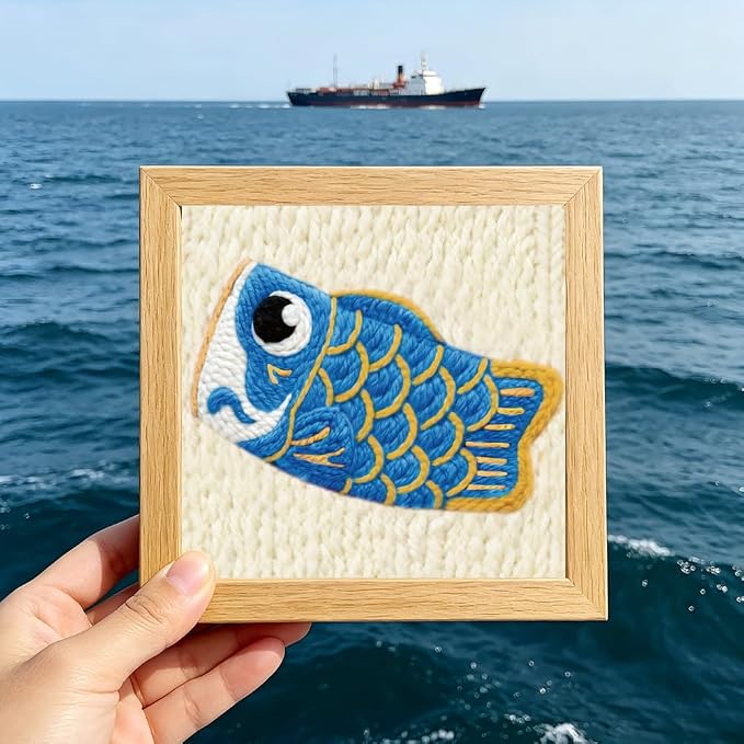 INFUNLY Cute Koi Flag Punch Needle Kit - Image 5