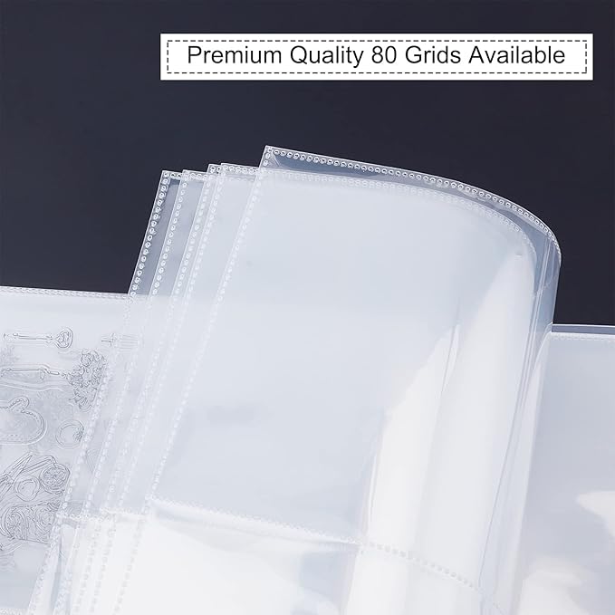 GLOBLELAND 80 Pockets Clear Stamps Storage Album Cut Dies Storage Bag Embossing - Image 5