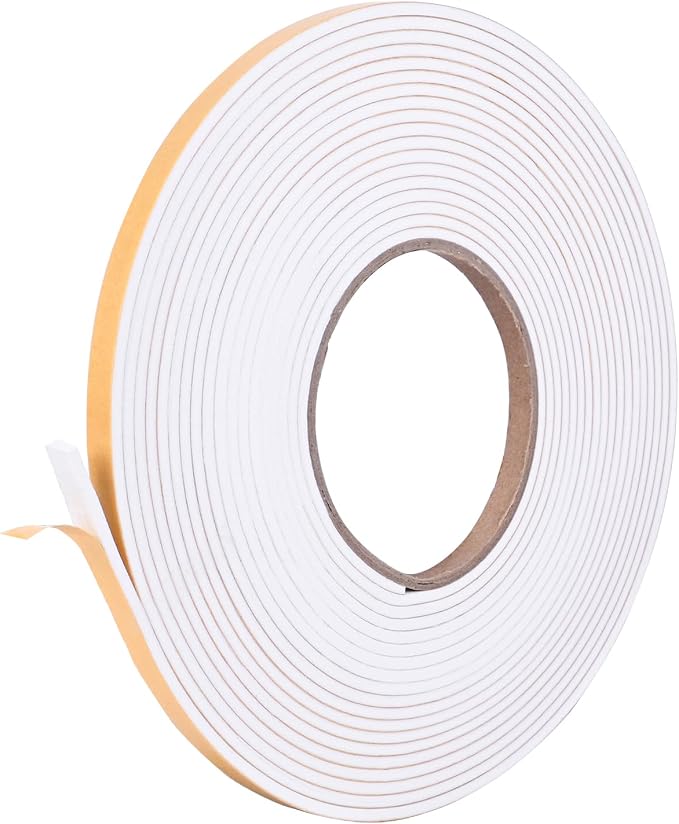 Kikerike Self Adhesive Foam Tape Weatherstrip 1/4in x 1/8in x 26Ft High Density by Kikerike