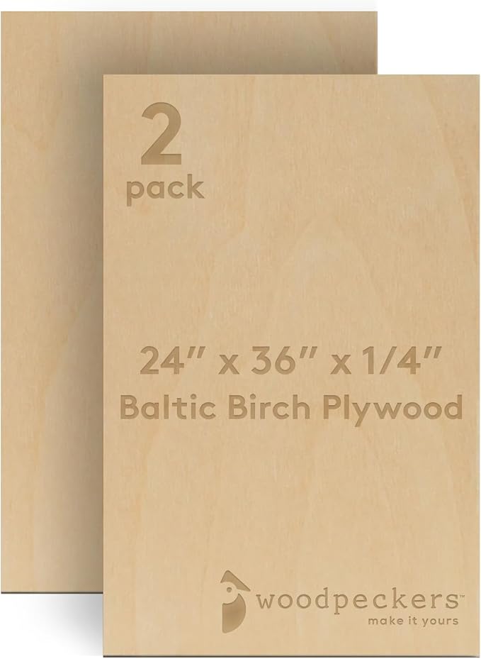 Baltic Birch Plywood 24 x 36 x 1/4 Inch - 6 mm Craft Wood by Woodpeckers