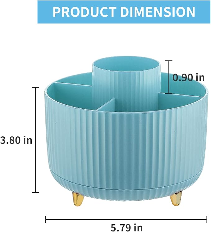 Marbrasse Desk Organizer, 360-Degree Rotating Pen Holder, Desk Organizers and - Image 5