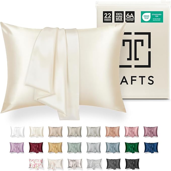 Tafts Pillow Cases - 22mm 100% Pure Mulberry 6A Silk Pillowcase by Tafts