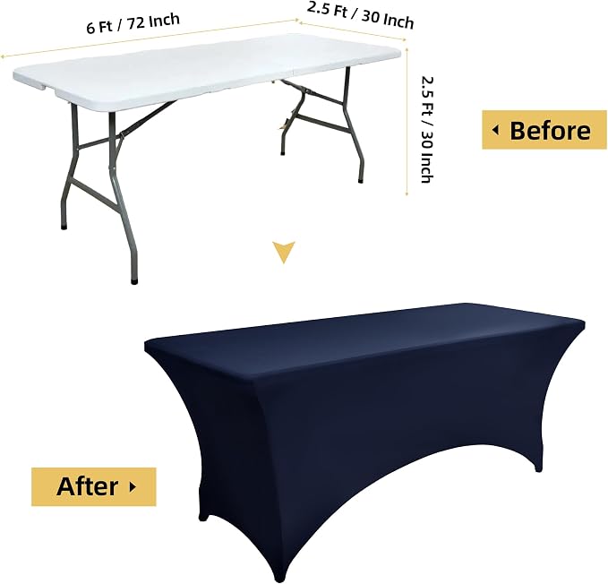 2-Pack 6ft Spandex Table Covers - Image 7
