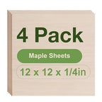 Rowood 4 Pack Maple Plywood 1/4, 6mm Thick Unfinished Wood by RowoodAssembleArtDecorateLife