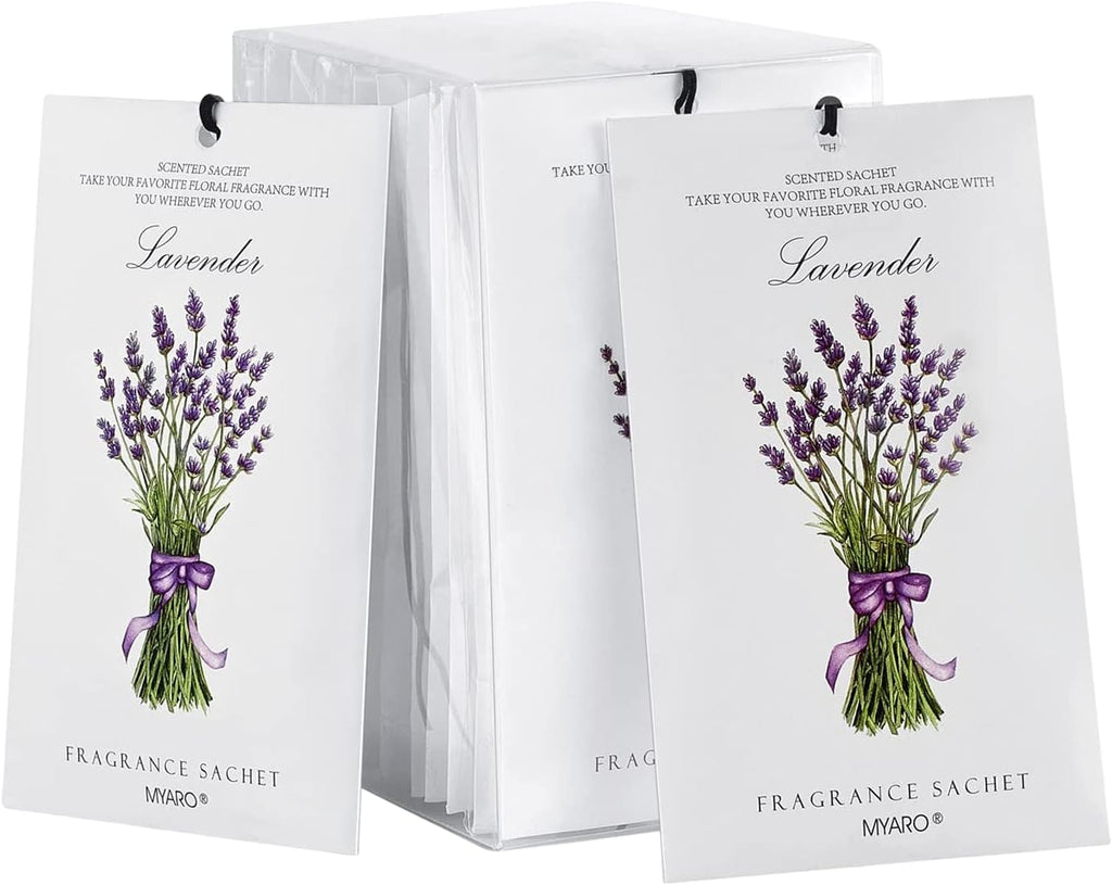 MYARO 12 Packs Lavender Scented Sachets Air Freshener for Drawer and Closet, Long-Lasting Sachets Bags Drawer deodorizers Fresh Scents, Home Fragrance for Lover