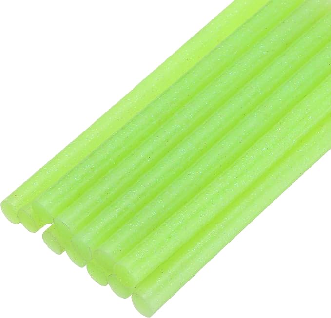 uxcell Mini Hot Glue Sticks for Glue Gun 7mm x 100mm Glitter Green 12pcs by uxcell