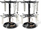 2pcs black 2 Tier Rotating Jewelry Display Stand, Necklace Holder, Jewelry Tree by Cchenxxi