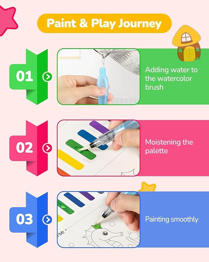TECJOE 3 Pack Paint with Water Coloring Books - Image 6