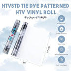 HTVSTD Black Tie Dye HTV Heat Transfer Vinyl 12×8ft Iron on Vinyl | Tie Dye - Image 2