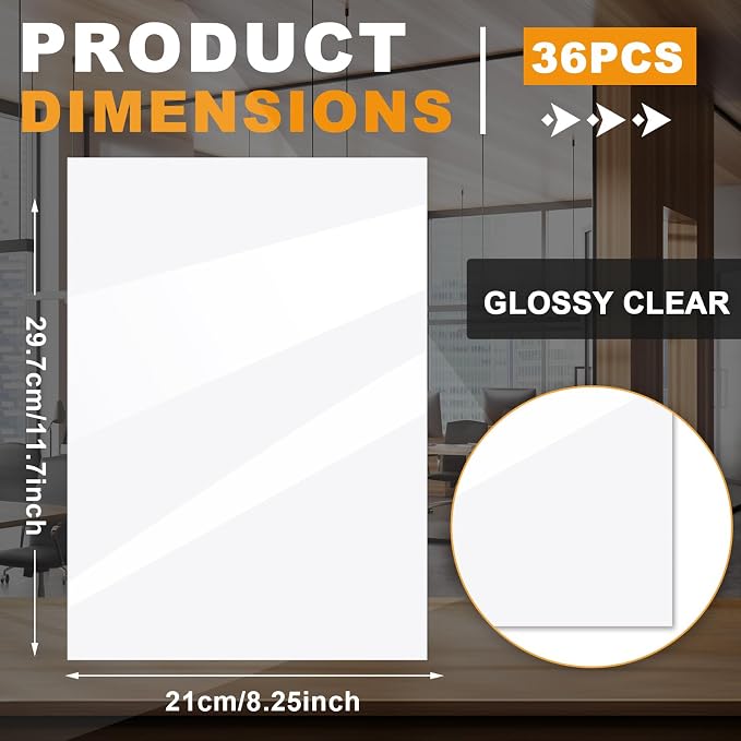 Clabby 36 Sheets Holographic Sticker Paper A4 Vinyl Holographic Laminate Sheets - Image 2