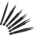 6 Pcs Precision Tweezers Set, Premium Anti-Static Stainless Steel Tweezer by CHERALKEST