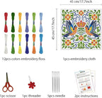 FREEBLOSS 11CT Vector Flowers Stamped Cross Stitch Kits Complete Embroidery Kits - Image 2