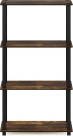 Furinno TURN-S-TUBE Storage Shelves, 4-Tier Book Shelf, Corner Shelf, Toolless - Image 8