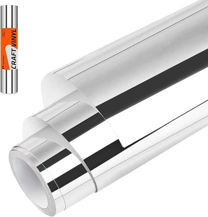 WRAPXPERT Silver Chrome Vinyl, Chrome Mirror Metallic Silver Adhesive Vinyl by WRAPXPERT