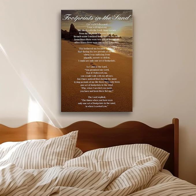Footprints on The Beach Inspirational Poems Inspirational Quotes Poster Art - Image 4