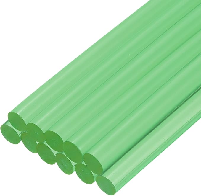 uxcell Mini Hot Glue Sticks for Glue Gun 7mm x 100mm Transparent Green 12pcs by uxcell