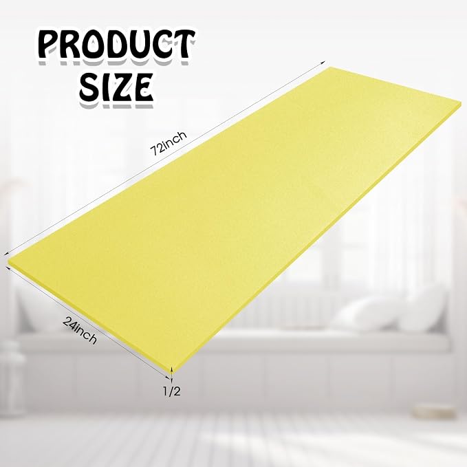 Amylove 1 Pack Polyurethane Foam 1/2" x 24" x 72" High Density Cushion - Image 2