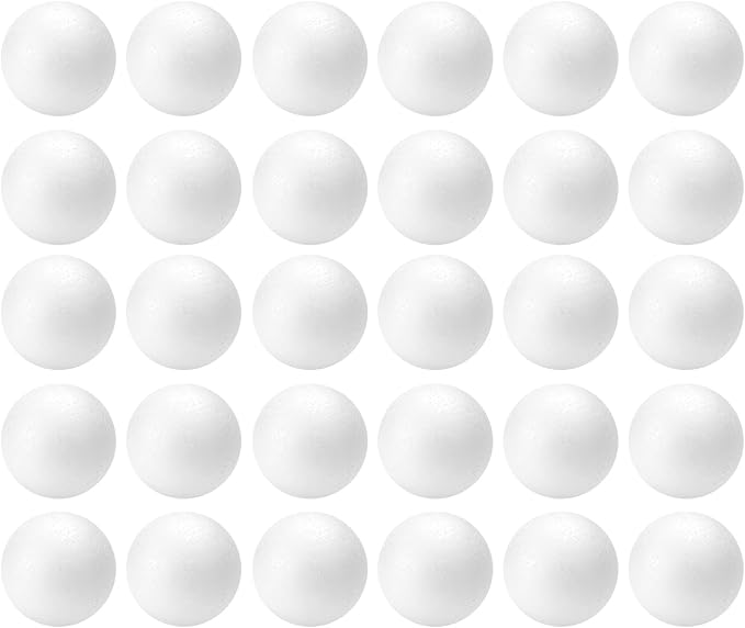 Crafjie Craft Foam Balls 3 Inches in Diameter, Smooth Foam Polystyrenets by Crafjie