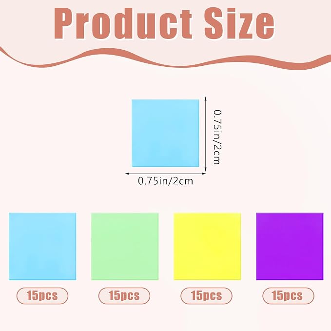 FEBSNOW 60 Piece Diamond Art Wax Pads Diamond Art Painting Glue Clay Colorful - Image 2