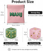 2PCS Crystal D6 Dice, 16mm Natural Gemstone Mahjong Dice Set Stone Dice - Image 2