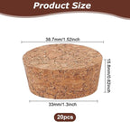 BENECREAT 20Pcs Wooden Tapered Cork Plugs, BurlyWood Soft Wood Corks - Image 2