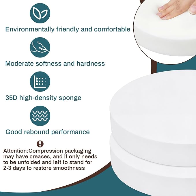 Frienda 2 Pack 15" D x 3" H Round Upholstery High Density Foam Cushion - Image 3