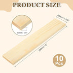 MECCANIXITY 10Pcs Wood Strips Slats, 1/4" x 1‑5/8" x 8" Thin Wood Sticks Flat - Image 2