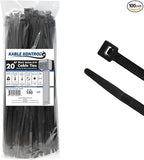 Kable Kontrol Black Zip Ties 20 Inch 100 Pcs, 300 Lbs Tensile Strength by KABLEKONTROL%C2%AE