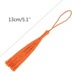 VAPKER 100 Pieces Dark Orange Tassels 13cm/5-Inch Silky Handmade Soft Tassels - Image 2