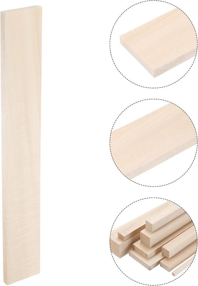 MECCANIXITY 6pcs Wood Sticks, 3/8"x 2.2" x 15" Rectangle Wooden Cube Wood - Image 3
