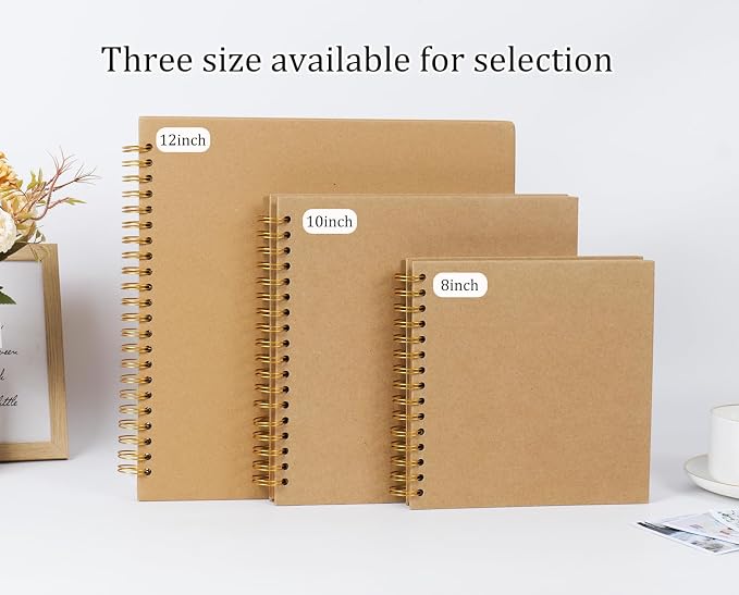 RECUTMS 8 x 8 Inch Small DIY Scrapbook Photo Album, 60 Pages Hardcover Craft - Image 6