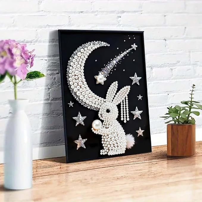Rabbit Pearl Diamond Art Kits For Adults, Diamond Painting Kit, 12 X 16 Inch - Image 2
