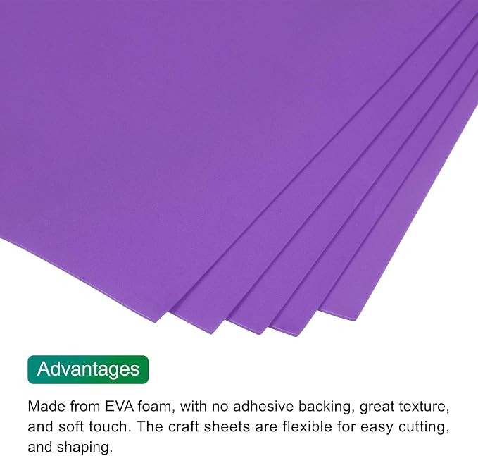 MECCANIXITY EVA Foam Sheets Dark Purple 35.4 Inch x 19.7 Inch 2mm Thick Crafts - Image 4