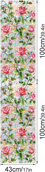 Rose Window Stained Glass Film, Privacy Window Cling - Image 2