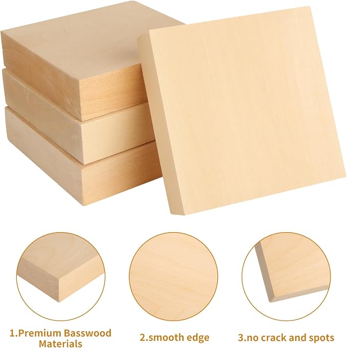 QTLCOHD 12Pcs Unfinished Wood Blocks - Image 4