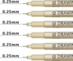 Muchcute Extra Fine Point Writing Pens:6 Black 0.25mm Ultra Thin Micron Pen 01 - Image 2