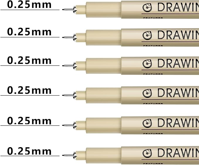 Muchcute Extra Fine Point Writing Pens:6 Black 0.25mm Ultra Thin Micron Pen 01 - Image 2