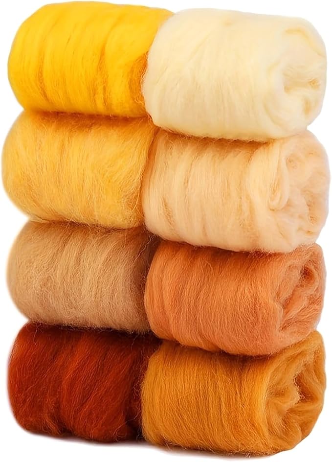 Verkelly Needle Felting Wool Set, 8 Colors | 10g Each Pack, 2.8 Oz Total by Unknown