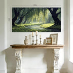 ZESTRILIA Willow Trees Forest Canvas Wall Art, Peaceful River Landscape - Image 8