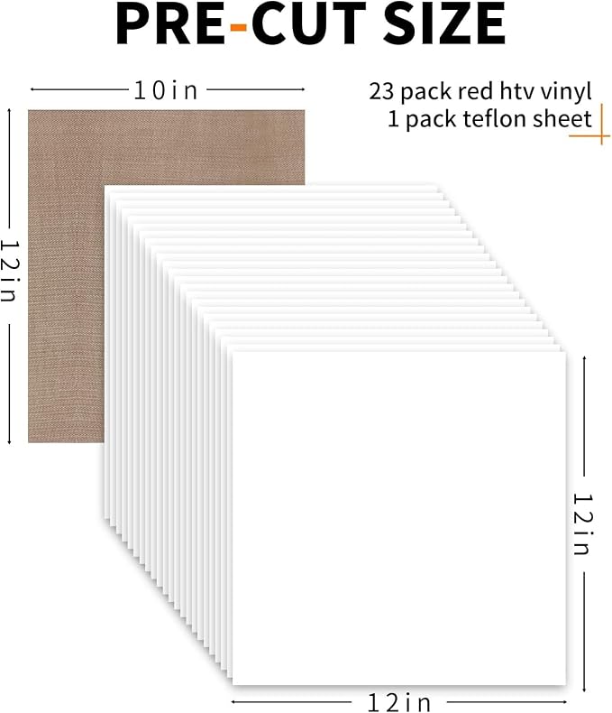 HTVRONT White HTV Heat Transfer Vinyl Bundle: 24 Pack 12"x12" Iron on Vinyl | - Image 6