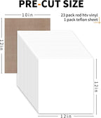HTVRONT White HTV Heat Transfer Vinyl Bundle: 24 Pack 12"x12" Iron on Vinyl | - Image 6
