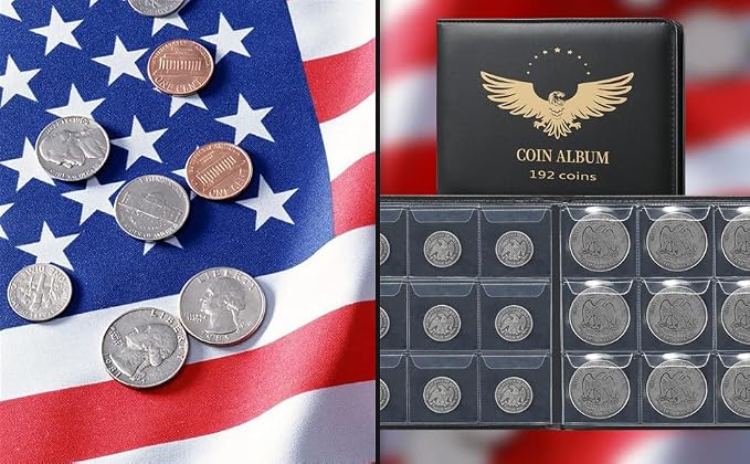 MUDOR 120 Pockets Coin Collection Book, PVC FREE Silver Dollar Coin Holder | - Image 6