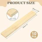 MECCANIXITY 10Pcs Wood Strips Slats, 5/16" x 1‑1/4" x 8" Thin Wood Sticks Flat - Image 2