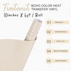 Tintnut Sand Shell Beige Heat Transfer Vinyl, 10inx6ft Iron on Vinyl | Neutral - Image 2