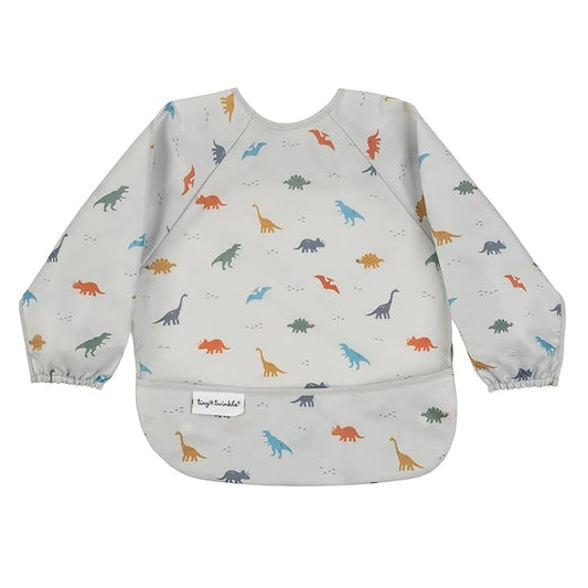 Tiny Twinkle Long Sleeve Bib for Babies & Toddlers – Waterproof Smock Bib for Eating – Machine Washable & Mess-Proof, Baby Feeding Essential & Shower Must-Have(Dinosaur, 6–24M)